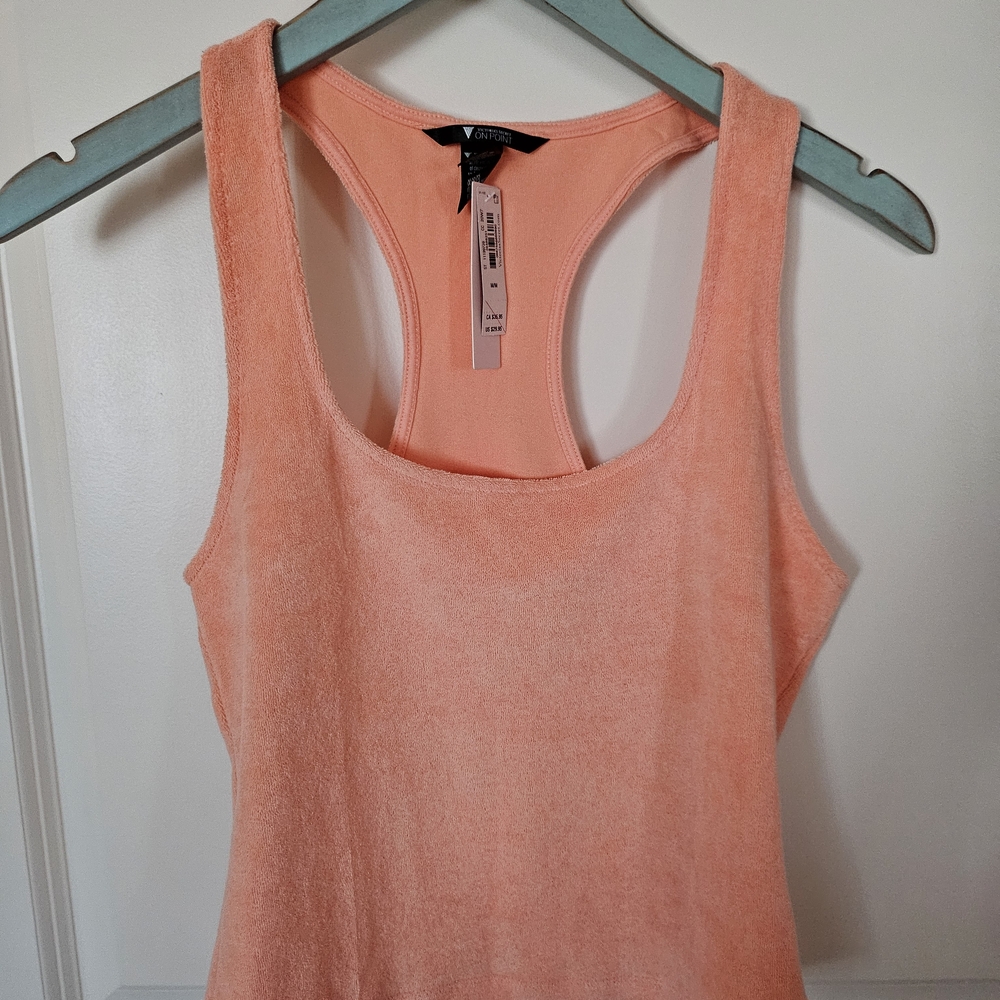 NWT Victorias Secret 2 PC Peach French Terry Tank/Short Set - Size S/M